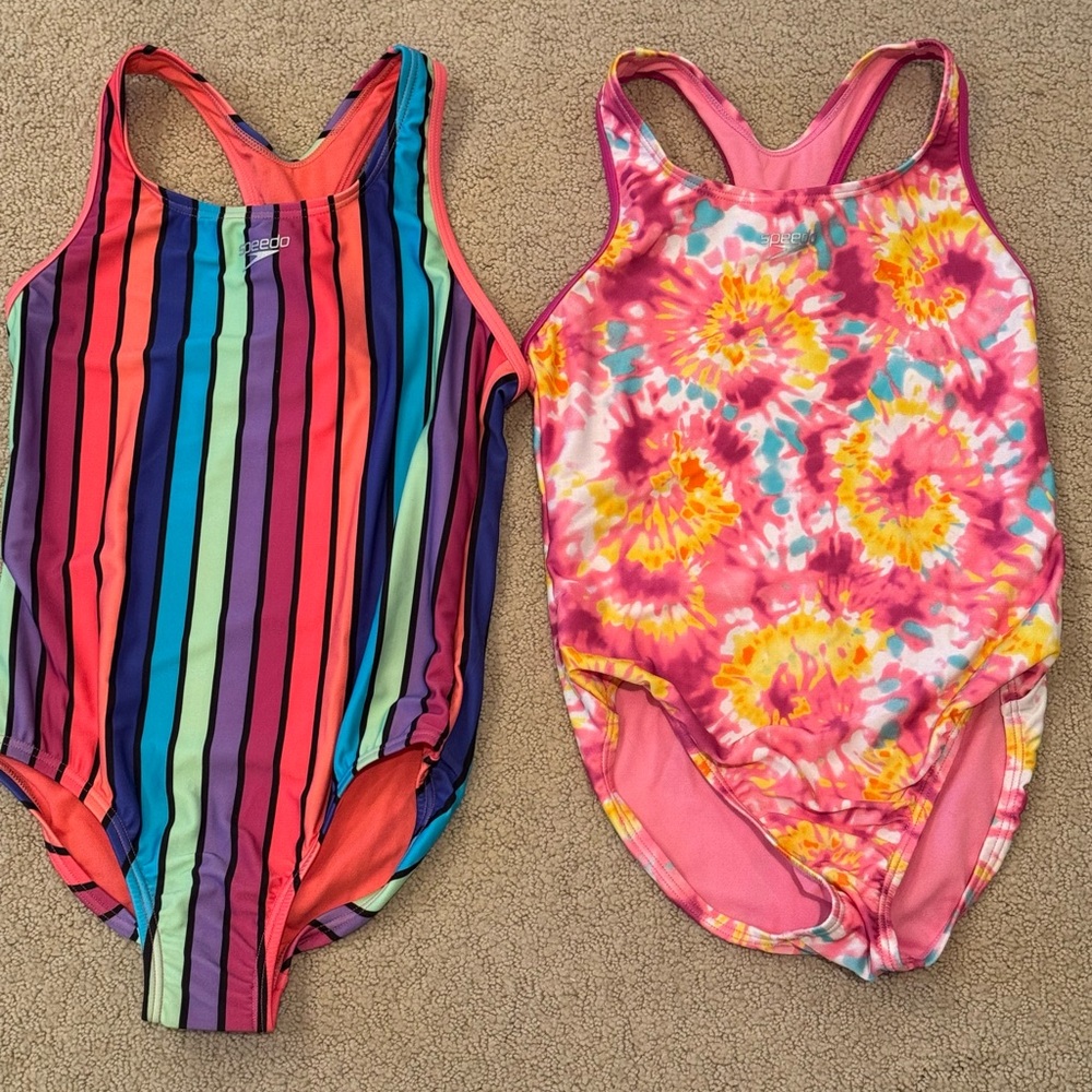 Speedo Vibrant Pink and Blue One Piece Swimsuit